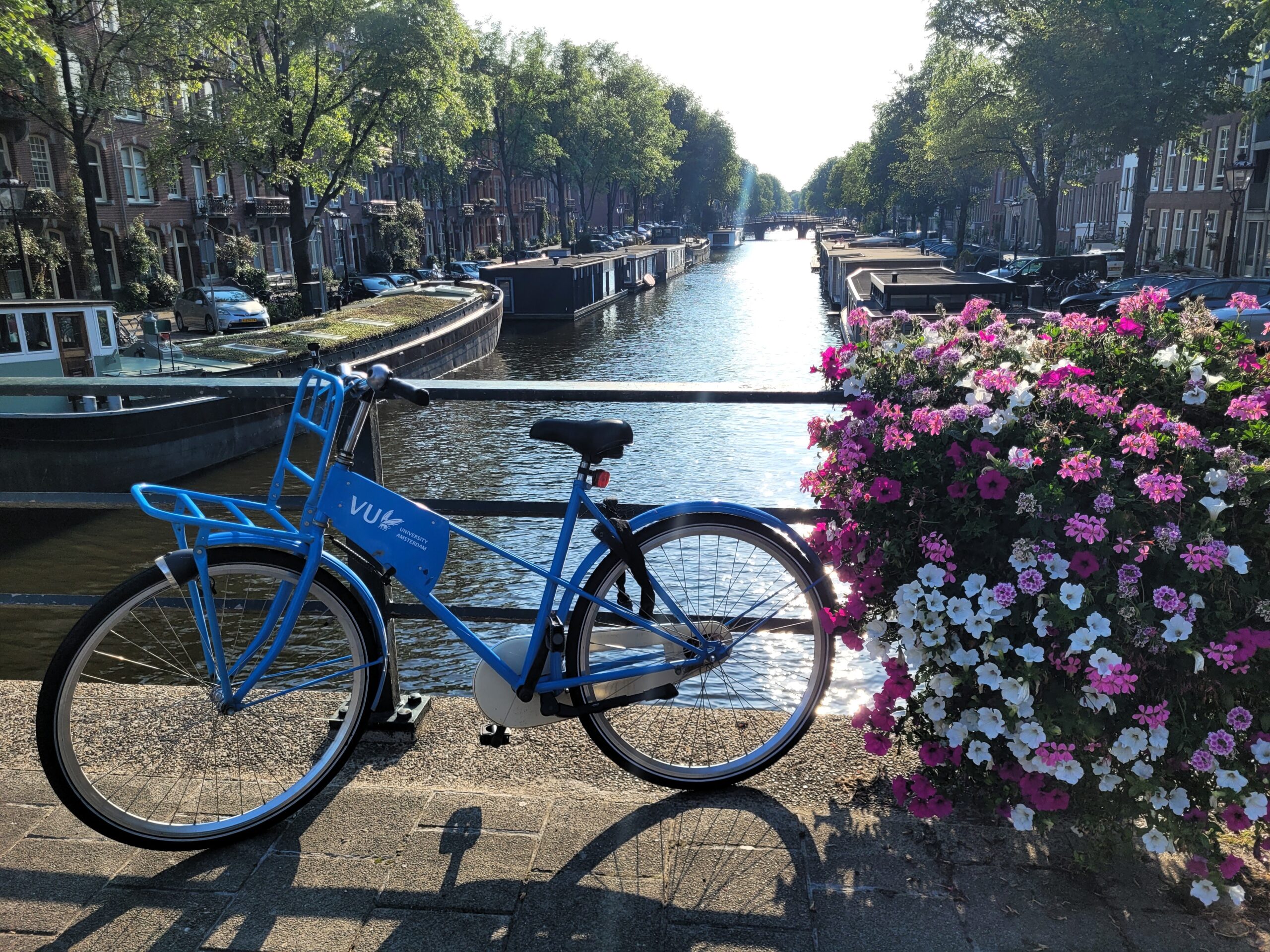 Sepeda dengan tulisan Vrije Universiteit Amsterdam, salah satu kampus terkenal di Belanda (Foto: Hengky Kurniawan).